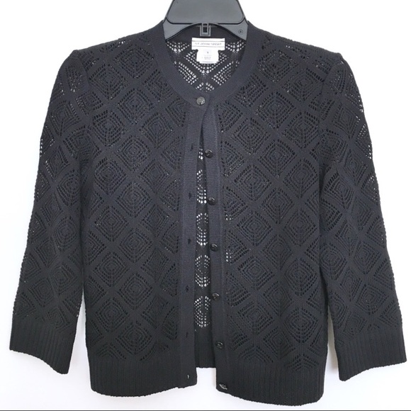 St. John Sweaters - ST. JOHN Sport Black Button Cardigan Size Small